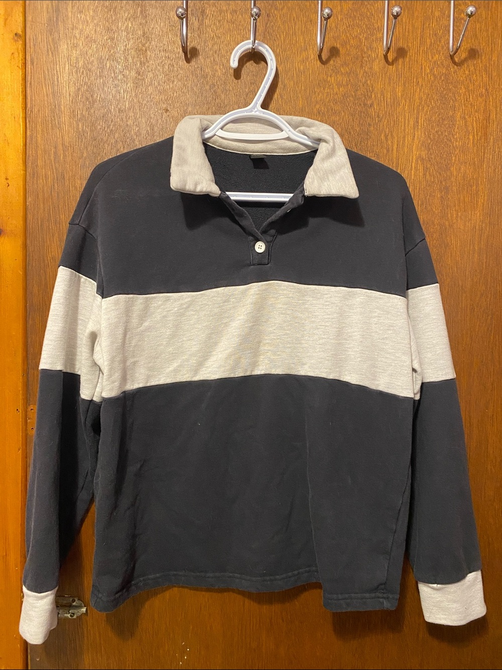 Navy and grey preppy polo style sweater